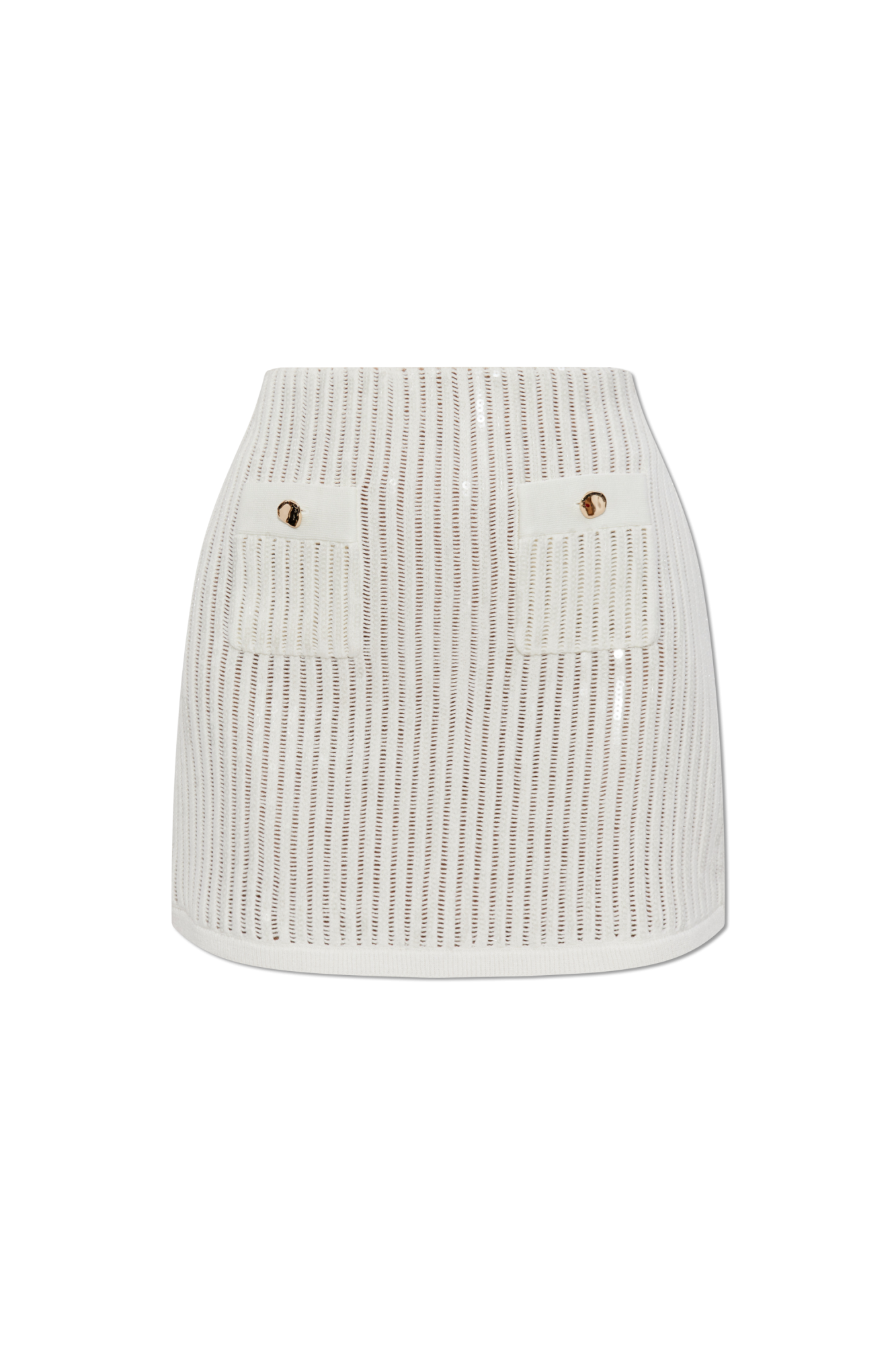 White Short skirt with shimmering sequins Self-Portrait